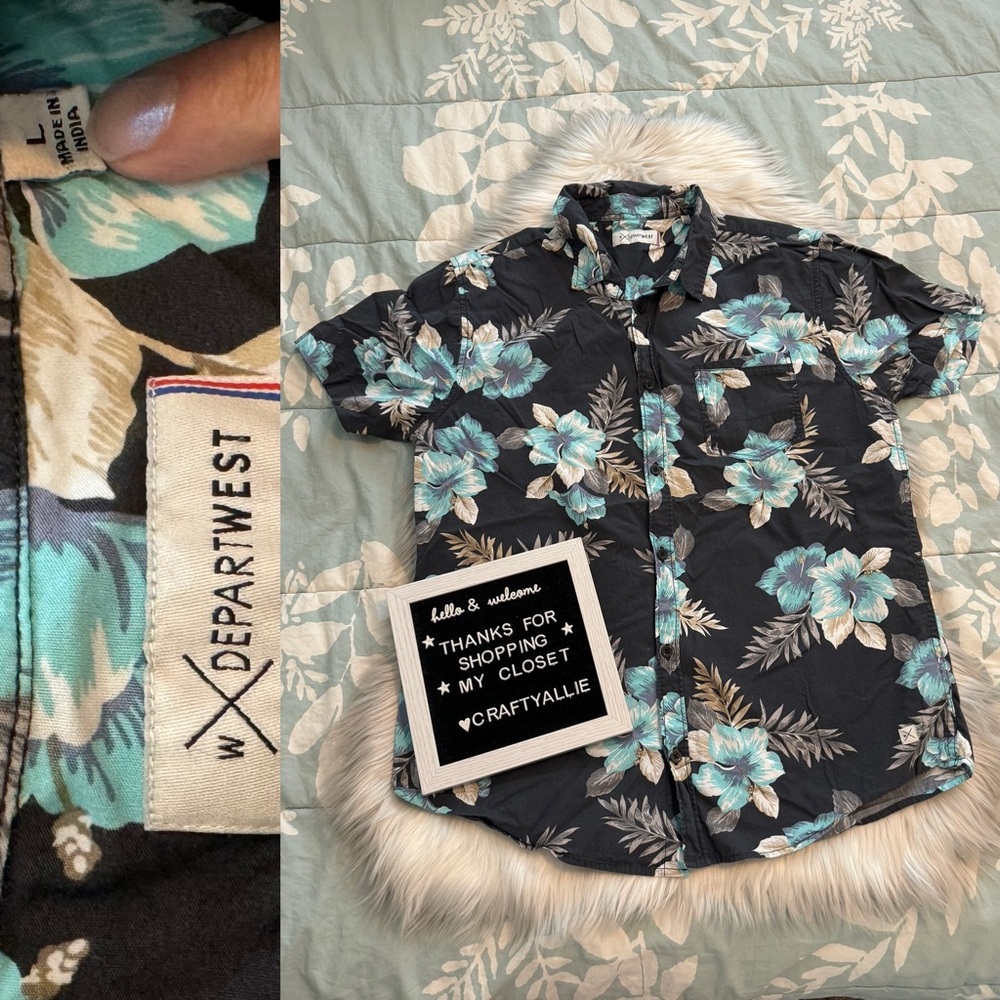 Depart West Cotton Short Sleeve Hawaiian Shirt | Men’s Large